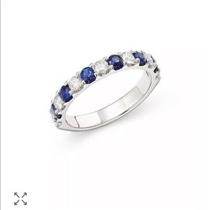 Bloomingdales Sapphire and Diamond Eternity Band white 14k gold